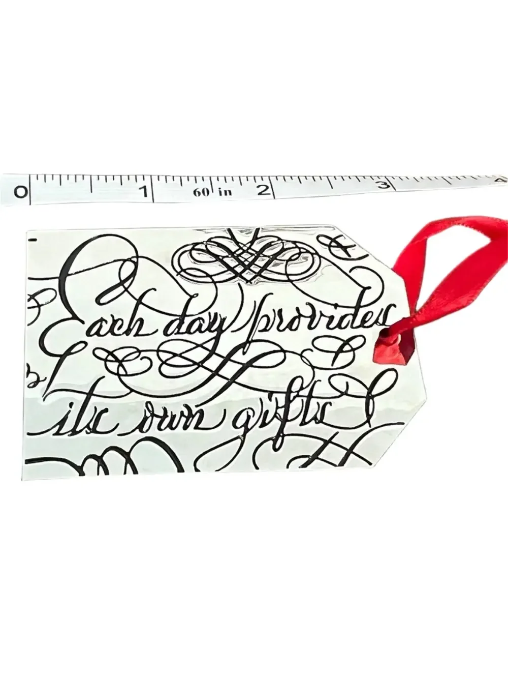 Neiman Marcus Metal Gift Tag Silver Red
